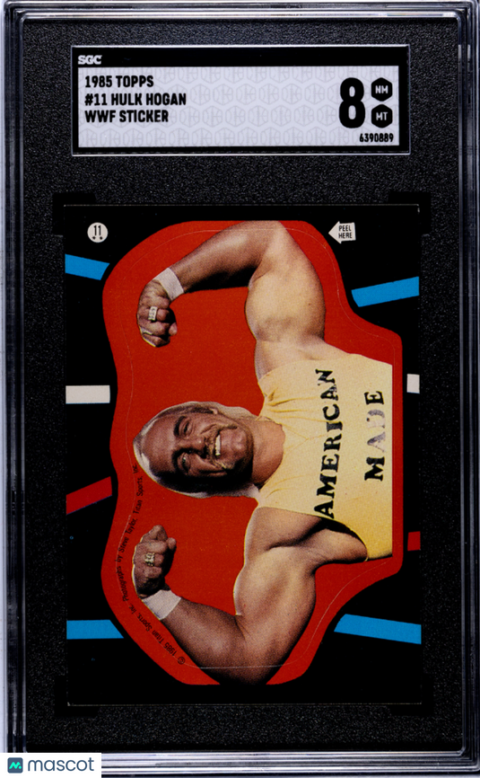 1985 Topps Hulk Hogan #11 WWF Sticker SGC 8