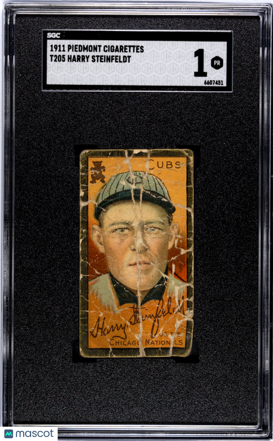 1911 Piedmont Cigarettes (T205) Harry Steinfeldt SGC 1