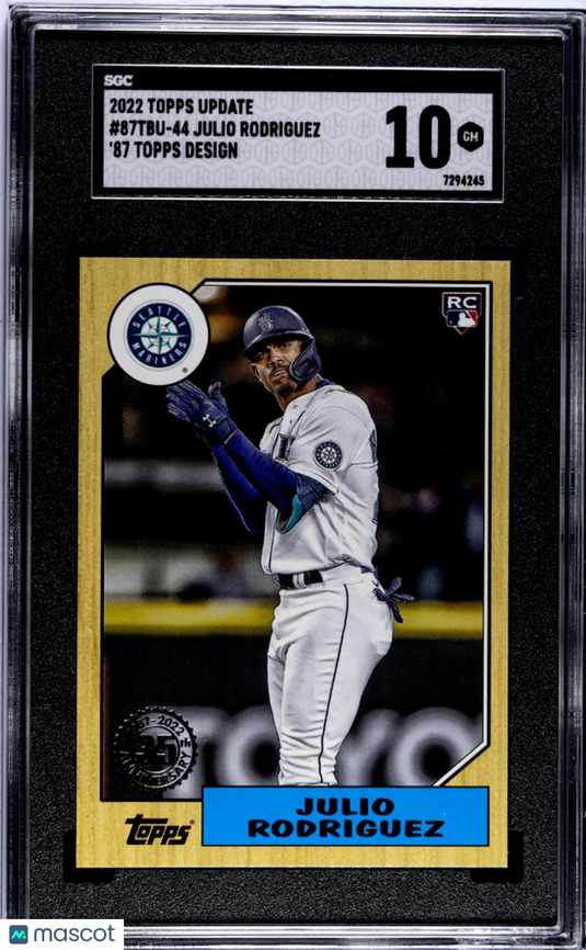 2022 Topps Update Julio Rodriguez #87TBU-44 '87 Design SGC 10