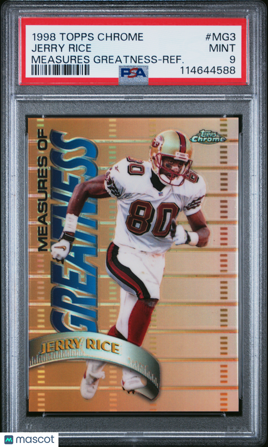1998 Topps Chrome Measures Of Greatness Jerry Rice #MG3 Refractor PSA 9