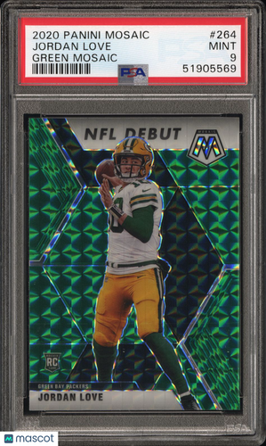 2020 Panini Mosaic Jordan Love #264 Green PSA 9
