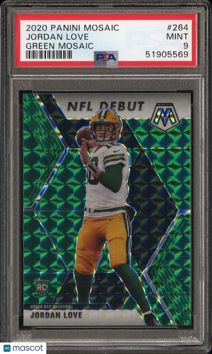 2020 Panini Mosaic Jordan Love #264 Green PSA 9