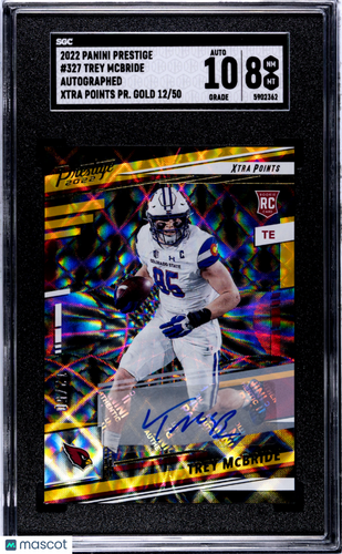 2022  Prestige Trey Mcbride #327 Auto Xtra Points Premium Gold SGC 8 Auto 10