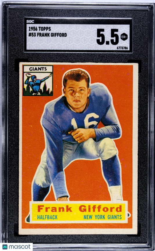 1956 Topps Frank Gifford #53 SGC 5.5