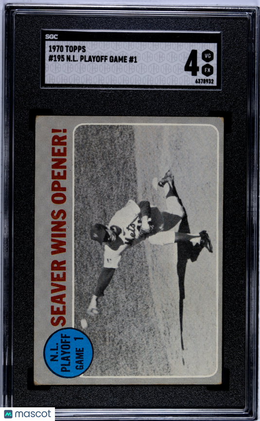 1970 Topps N. L. Playoff Game #1 #195 SGC 4