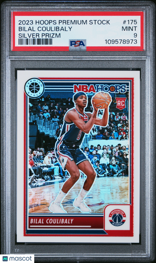 2023 Panini Hoops Premium Stock Bilal Coulibaly #175 Silver Prizm PSA 9