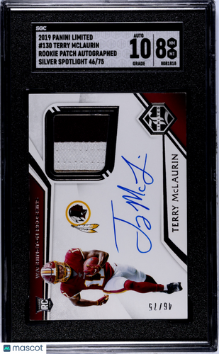 2019 Limited Terry Mclaurin #130 RPA /75 Silver Spotlight  Auto 10