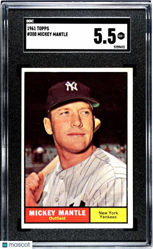 1961 Topps Mickey Mantle #300 SGC 5.5