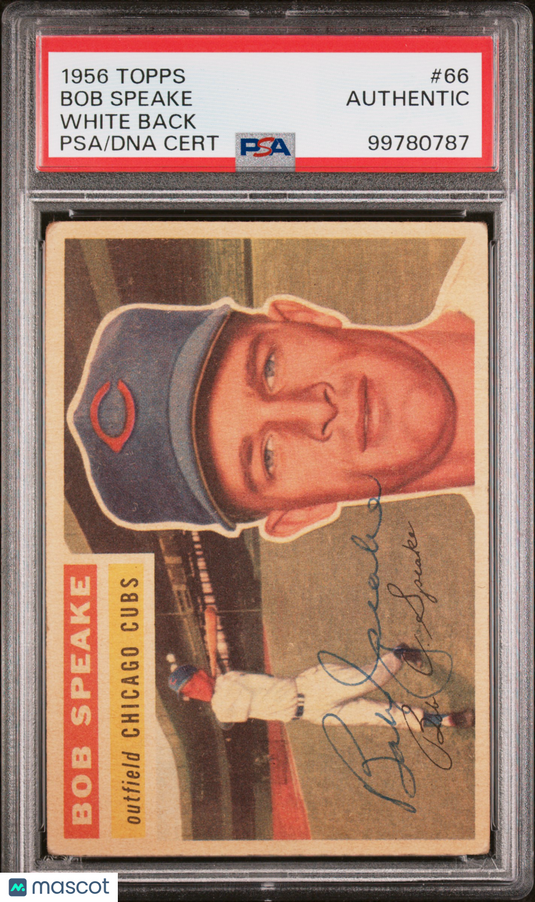 1956 Topps Bob Speake #66 White Back PSA DNA Auto Authentic