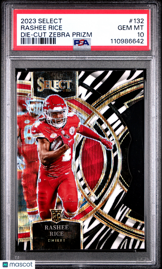 2023 Panini Select Rashee Rice #132 Die Cut Zebra Prizm PSA 10