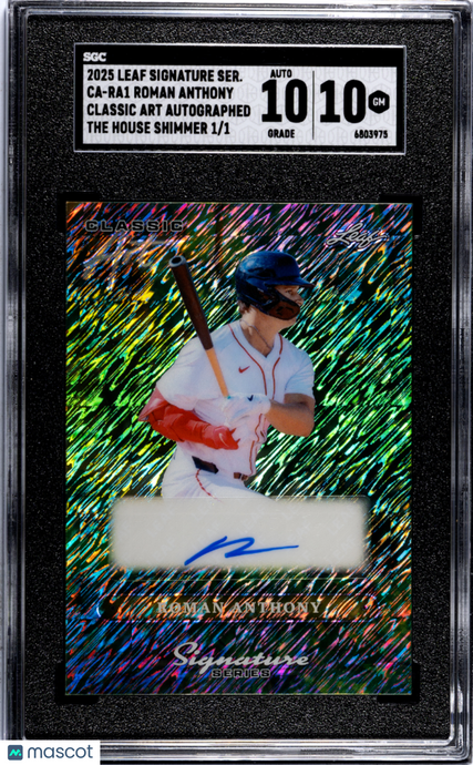 2025 Leaf  Roman Anthony #CA-RA1 Classic Art Autograph The House Shimme SGC 10 A