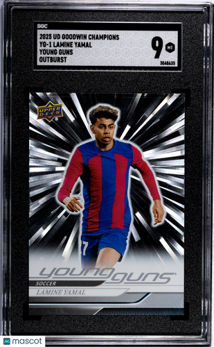 2025 Upper Deck Goodwin Champions Lamine Yamal #YG-1 Young Guns Outburst SGC 9