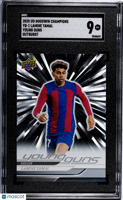 2025 Upper Deck Goodwin Champions Lamine Yamal #YG-1 Young Guns Outburst SGC 9