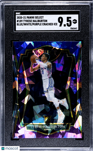 2020 Select Tyrese Haliburton #189 Blue White Purple Cracked Ice Prizm SGC 9.5