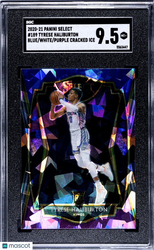 2020 Select Tyrese Haliburton #189 Blue White Purple Cracked Ice Prizm SGC 9.5