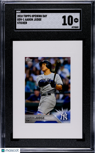 2018 Topps Opening Day Aaron Judge #ODV-1 Sticker SGC 10