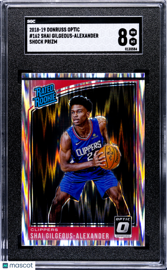 2018 Donruss Optic Shai Gilgeous-Alexander #162 Shock Prizm SGC 8