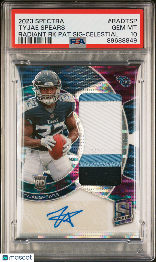 2023 Spectra Radiant /75 Rookie Patch Auto Tyjae Spears