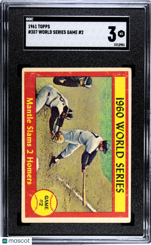 1961 Topps World Series Game #2 #307 SGC 3