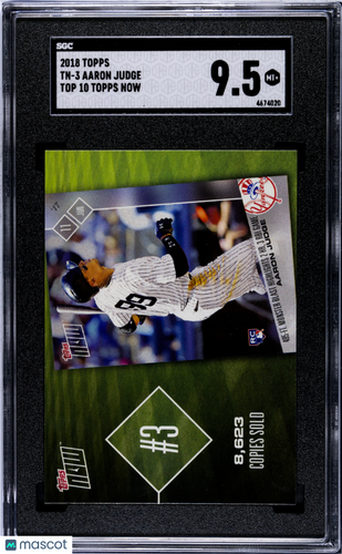 2018 Topps Aaron Judge #TN-3 10 Now SGC 9.5