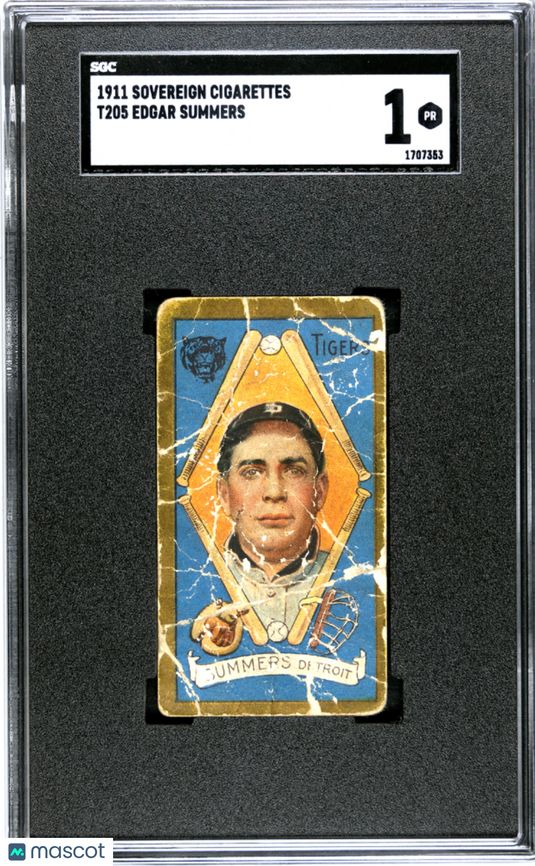 1911 Sovereign Cigarettes (T205) Edgar Summers SGC 1
