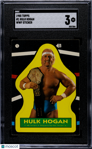 1985 Topps Hulk Hogan #1 WWF Sticker SGC 3
