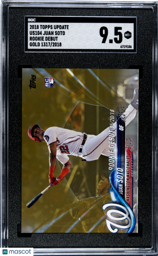 2018 Topps Update Juan Soto #US104 Rookie Debut Gold SGC 9.5