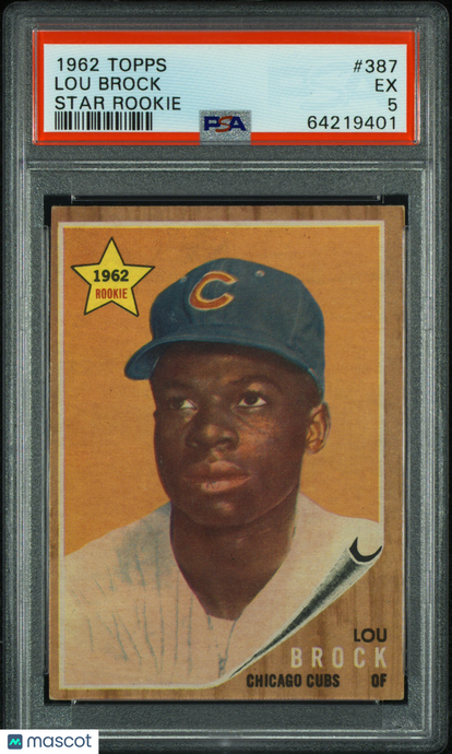 1962 Topps Lou Brock #387 Star Rookie PSA 5