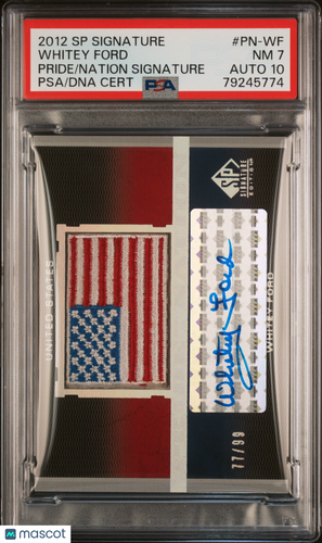 2012 SP Signature Pride Of A Nation Signature Whitey Ford #PN-WF /99 PSA Auto 10