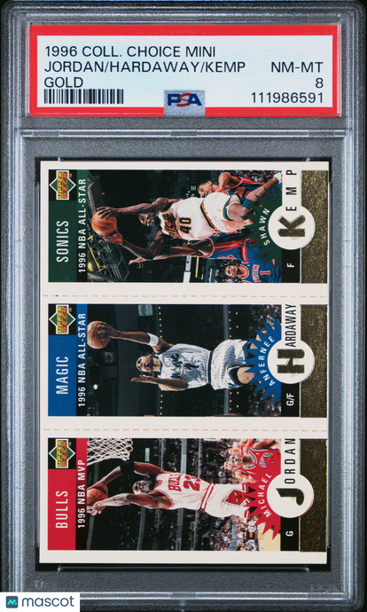1996 Collector's Choice Mini Hardaway Kemp Jordan #144 Gold PSA 8