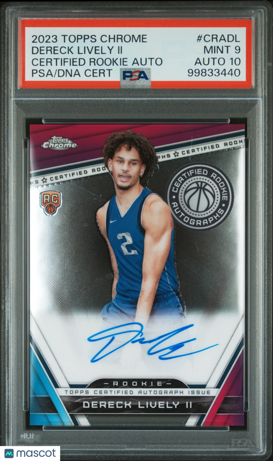 2023 Topps Chrome  Rookie Autographs Dereck Lively II #CRADL PSA 9 Auto 10