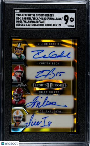 2025 Leaf  Dart Ward Allar Moss Iamaleava Milroe Beck Gabriel   Gold Lava 1/1