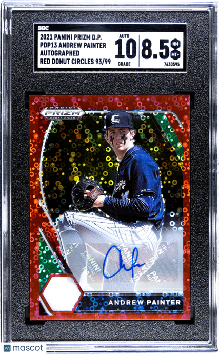 2021  Prizm  Andrew Painter #PDP13 Autograph Red Donut Circles SGC 8.5 Auto 10