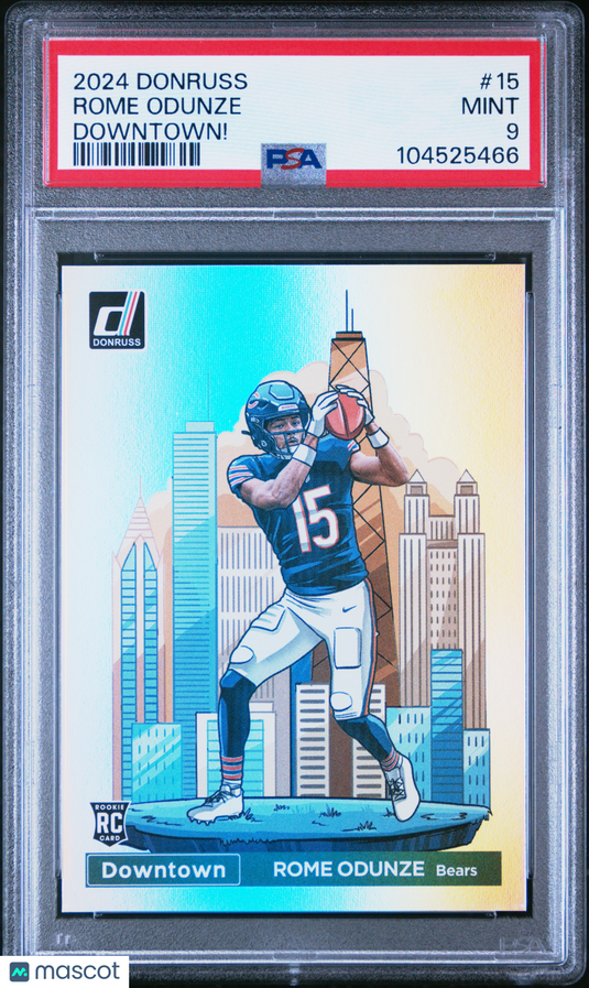 2024 Panini Donruss Downtown! Rome Odunze #15 PSA 9