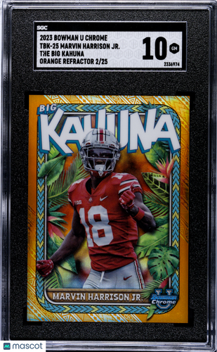 2023 Bowman U Chrome Marvin Harrison JR. #TBK-25  Big Kahuna, Orange  /25 SGC 10