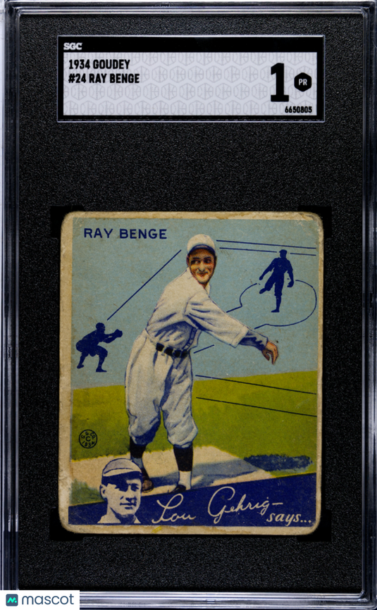 1934 Goudey Ray Benge #24 SGC 1