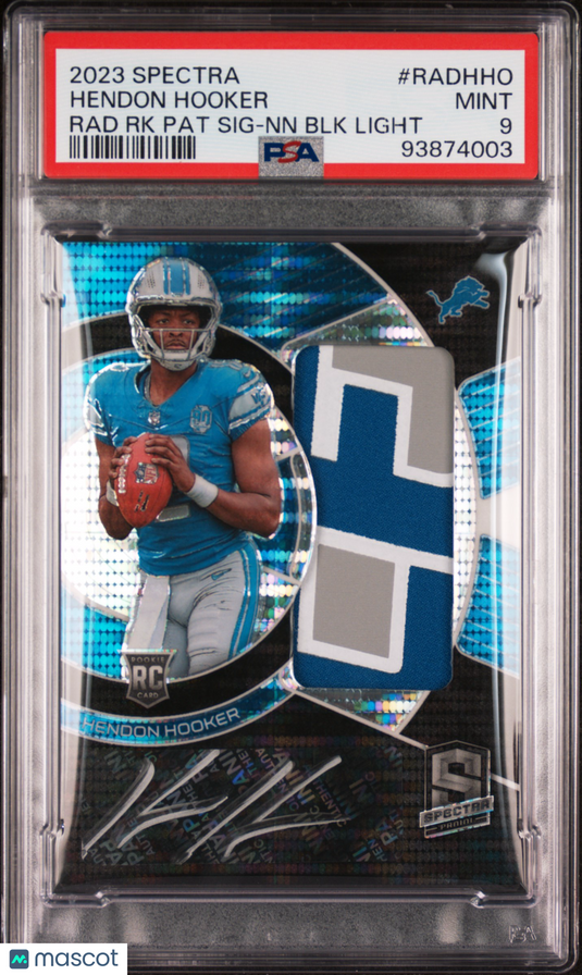 2023 Spectra /10 Rookie Patch Auto  Hendon Hooker #RADHHO RK NN BLK Light PSA