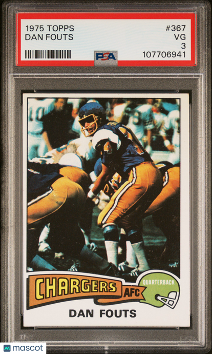 1975 Topps Dan Fouts #367 PSA 3
