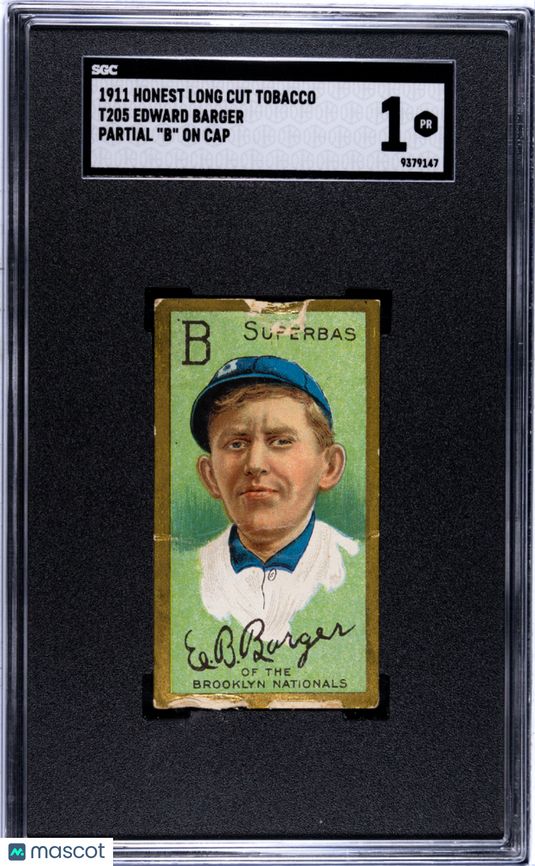 1911 Honest Long Cut Tobacco (T205) Edward Barger Partial 