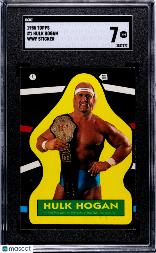 1985 Topps Hulk Hogan #1 WWF Sticker SGC 7