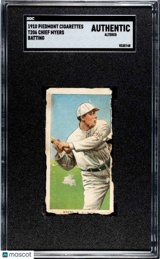 1910 Piedmont Cigarettes (T206) Chief Myers Batting SGC A