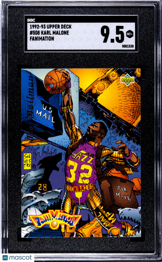 1992 Upper Deck Karl Malone #508 Fanimation SGC 9.5