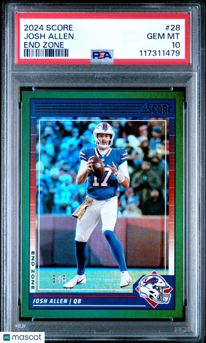 2024 Panini Score Josh Allen #28 End Zone Pop 2 /6 PSA 10