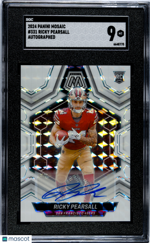 2024 Panini Mosaic Ricky Pearsall #331 Autograph white SGC 9