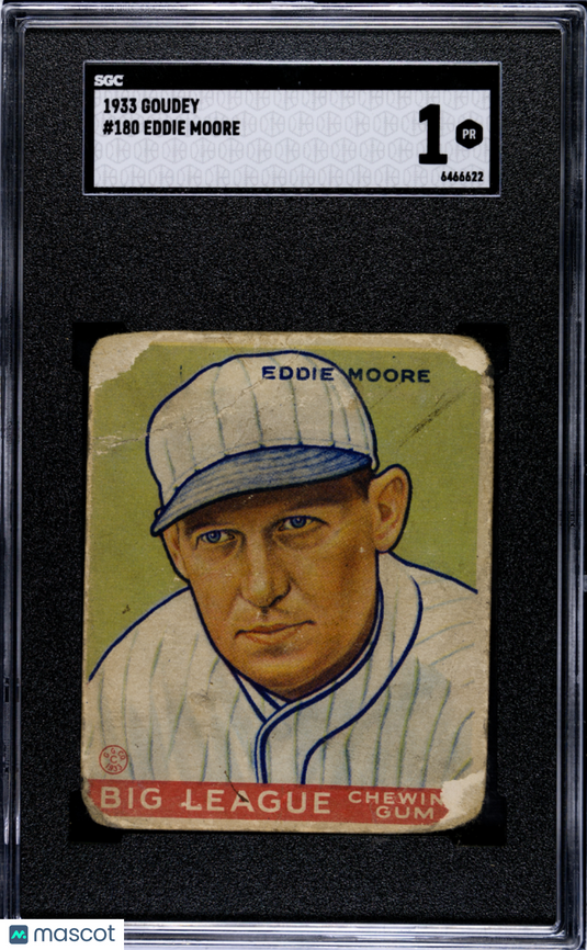 1933 Goudey Eddie Moore #180 SGC 1