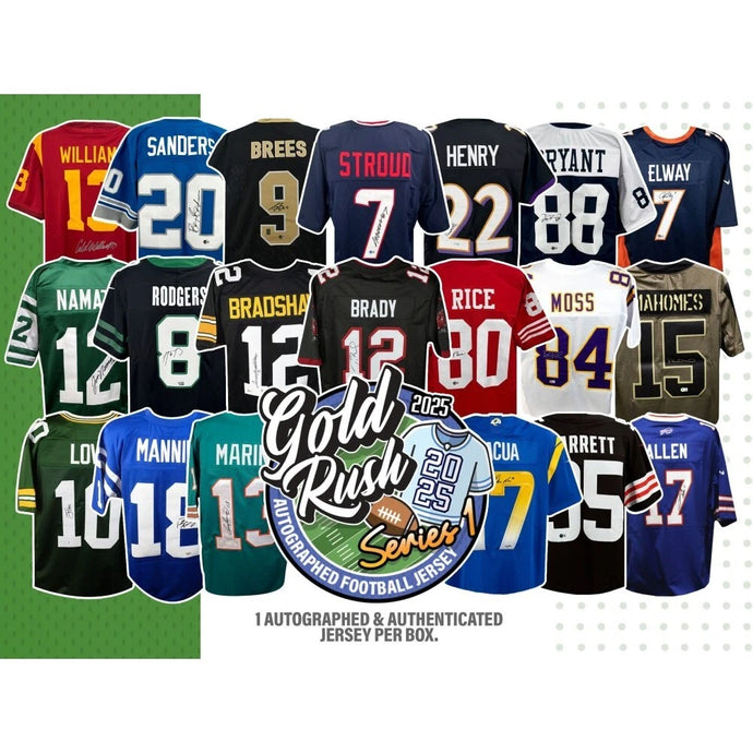 2025 Gold Rush Autographed Football Jersey Series 1 Box